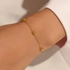 Troli Delicate steel bracelet with flowers Sidabrinis