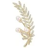 Troli Tender Branch brooch with genuine pearls and crystals Gold