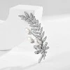 Troli Tender brooch Branch with genuine pearls and crystals Sidabrinis
