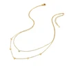 Troli Double auksinis-plated pakabukas with zircon and hearts Gold