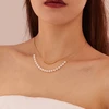 Troli Double auksinis-plated pakabukas with synthetic pearls Gold