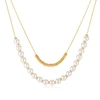 Troli Double auksinis-plated pakabukas with synthetic pearls Gold