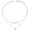 Troli Double Gold Plated Tear Drop Gold Necklace