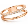 Troli Double minimalist rose auksinis ring