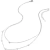 Troli Double steel pakabukas with zircon and hearts Sidabrinis