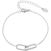 Troli Elegant steel bracelet with zircons Sidabrinis