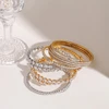 Troli Glittering adjustable bracelet with zircons Gold