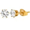 Troli Blizgantys auksu dengti auskarai su kristalais