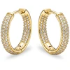 Troli Glittering auksinis-plated rings with clear zircons