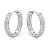 Troli Glittering steel rings with clear zircons