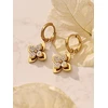 Troli Gold-plated 2in1 earrings Four-leaf clover with zircons