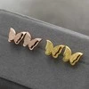 Troli Paauksuotas drugelio auskaras Metalinis drugelis KES-048-GOLD