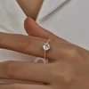 Troli Adjustable auksinis-plated ring with crystal