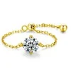 Troli Adjustable auksinis-plated ring with crystal