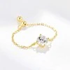 Troli Adjustable auksinis-plated ring with crystal
