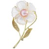 Troli Gold plated brooch with genuine pearl Flower Gold