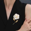 Troli Gold plated brooch with genuine pearl Flower Gold