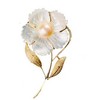 Troli Gold plated brooch with genuine pearl Flower Gold