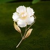 Troli Gold plated brooch with genuine pearl Flower Gold