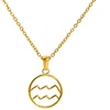 Troli Gold-plated steel pakabukas Aquarius (chain, pendant)