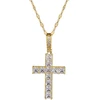 Troli Gold-plated women's pakabukas Cross with clear crystals