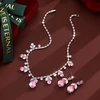 Troli Jewelry set with pink zircons Drop (pakabukas, earrings)