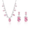 Troli Jewelry set with pink zircons Drop (pakabukas, earrings)