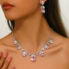 Troli Jewelry set with pink zircons Drop (pakabukas, earrings)