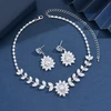 Troli Jewelry set with zircons Flower (pakabukas, earrings)
