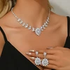 Troli Jewelry set with zircons Flower (pakabukas, earrings)