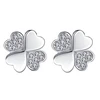 Troli Lucky earrings Four-leaf clover with zircons