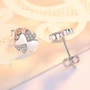 Troli Lucky earrings Four-leaf clover with zircons