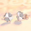 Troli Lucky earrings Four-leaf clover with zircons