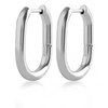 Troli Minimalist oval steel earrings