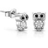Troli Playful steel earrings with zircons Owl VGE782S-1