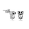 Troli Playful steel earrings with zircons Owl VGE782S-1