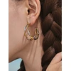 Troli Round bicolor steel earrings