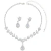 Troli Set of charming jewelry with zircons (pakabukas, earrings)
