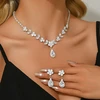 Troli Set of charming jewelry with zircons (pakabukas, earrings)