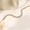 Troli Shiny auksinis-plated bracelet with clear zircons Gold