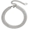 Troli Shiny steel bracelet with clear zircons Sidabrinis