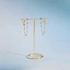 Troli Single chain earring with colored crystals Gold