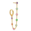 Troli Single chain earring with colored crystals Gold