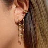 Troli Single chain earring with zircons Gold