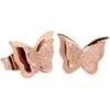 Troli Maži drugelių auskarai Metaliniai drugeliai KES-048-ROSEGOLD