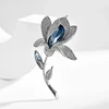 Troli Sparkling brooch in the shape of a blooming flower Sidabrinis