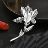 Troli Sparkling brooch in the shape of a blooming flower Sidabrinis