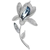 Troli Sparkling brooch in the shape of a blooming flower Sidabrinis