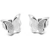 Troli Plieniniai metaliniai drugelių auskarai Butterfly KES-048-SIL