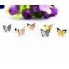 Troli Plieniniai metaliniai drugelių auskarai Butterfly KES-048-SIL